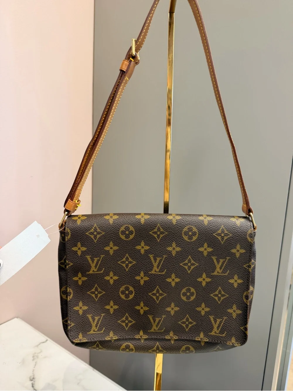 Louis Vuitton Musette Tango Monogram Shoulder Bag with Tan Strap